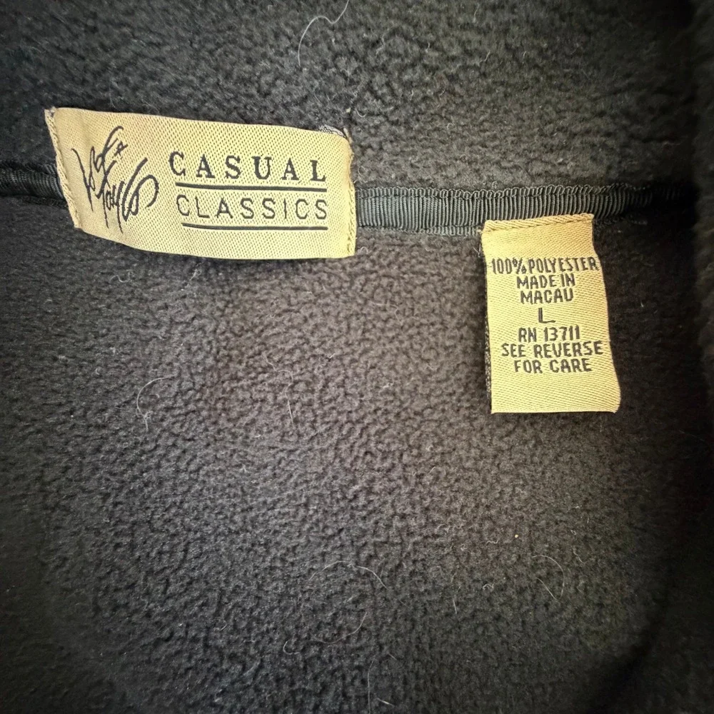 Men's Fleece Vest‎ Navy Blue Full Zip Casual Classics Size L